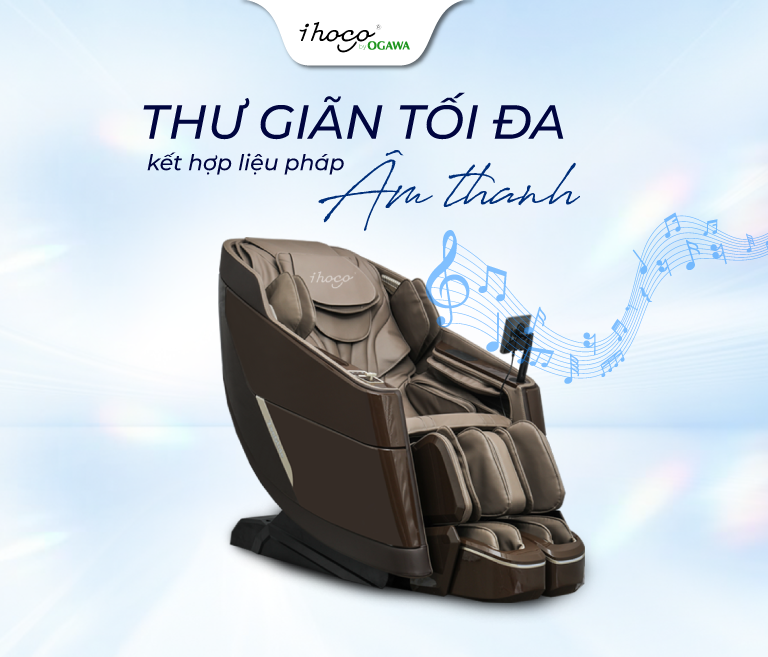 Kết hợp liệu pháp âm thanh giúp thư giãn tối đa trên ghế massage 